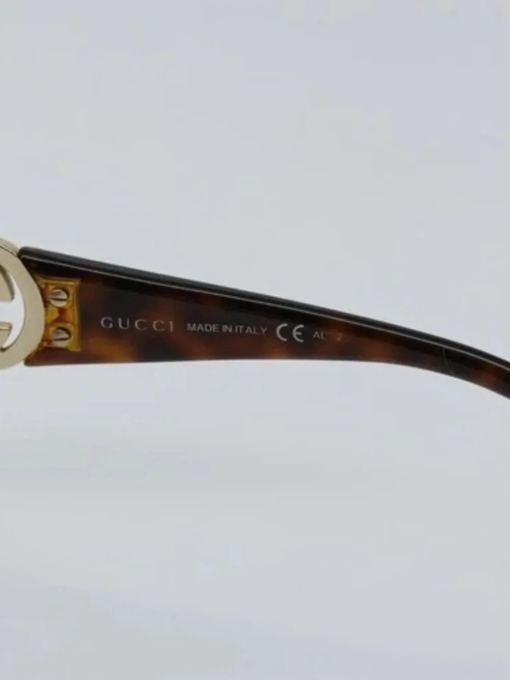 GUCCI Interlocking G Sunglasses Plastic Brown Auth SW1673